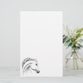 Paardenportret potlood paardenkunst briefpapier (Staand voorkant)