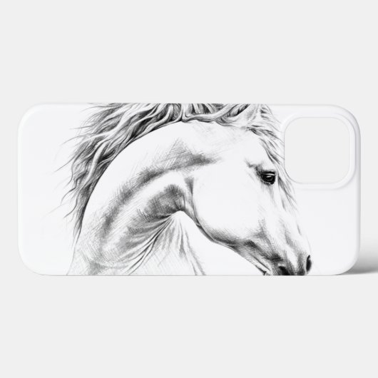 Paardenportret potlood paardenkunst Case-Mate iPhone case (Achterkant (horizontaal))