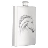 Paardenportret potlood paardenkunst heupfles (Rechts)