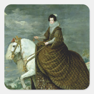 Paardenportret van Elisabeth de France Vierkante Sticker