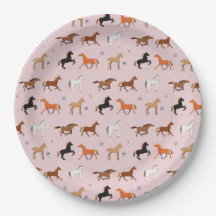 Paardenprintpatroon, Kind voor vrouwen en meisjes, Papieren Bordje