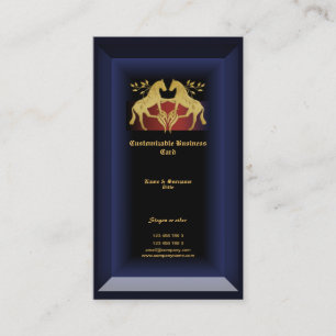 Paardenprofiel western blauw goud visitekaartje