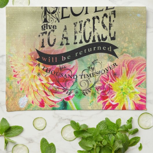 Paardenquote - keukenhanddoek (Gevouwen)