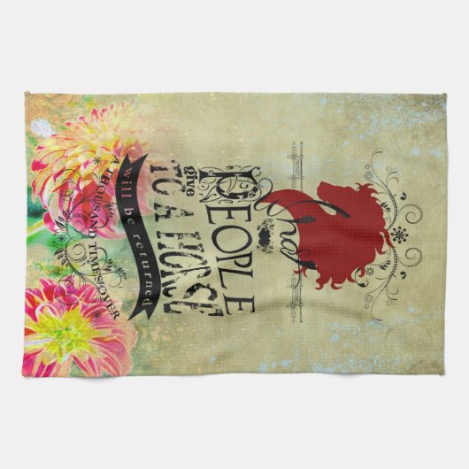 Paardenquote - keukenhanddoek (Horizontaal)