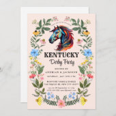 Paardenrace Derby Feest Uitnodiging (Voorkant / Achterkant)