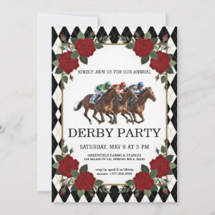 Paardenrace Derby Feest Vintage Uitnodiging 2026