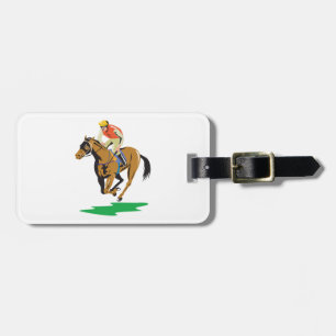 Paardenrace Jockey Galopperend Bagagelabel