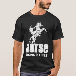 paardenraceexpert jokey Racer Derby Gallop voor M T-shirt