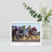 paardenraces briefkaart (Staand voorkant)