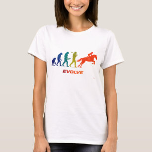 Paardenraces Evolutie Silhouet Jockey Design T-shirt