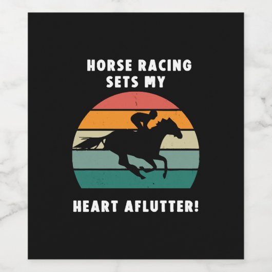 paardenraces wijn etiket (Enkel label)