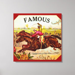 paardenracestoornis op de rails canvas afdruk