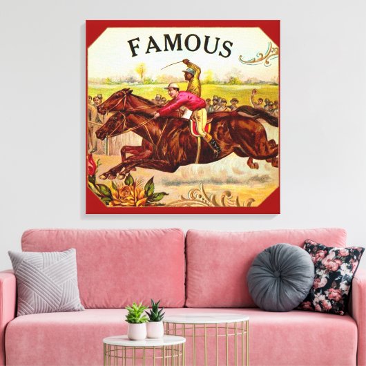  paardenracestoornis op de rails canvas afdruk (Insitu (Woonkamer))