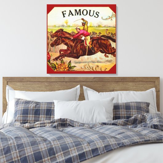  paardenracestoornis op de rails canvas afdruk (Insitu (Slaapkamer))