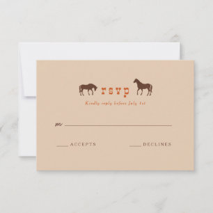 Paardenrail hek eiken paarden bruiloft RSVP kaartje