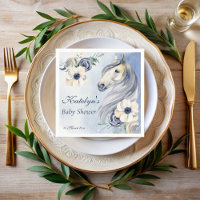 Paardenranch waterverf bloemen baby shower aangepa