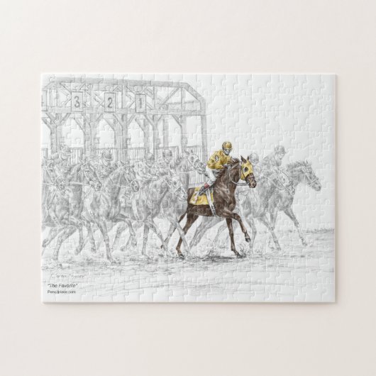 Paardenras Startpoort Legpuzzel (Horizontaal)