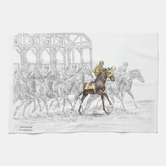 Paardenras Startpoort Theedoek (Horizontaal)