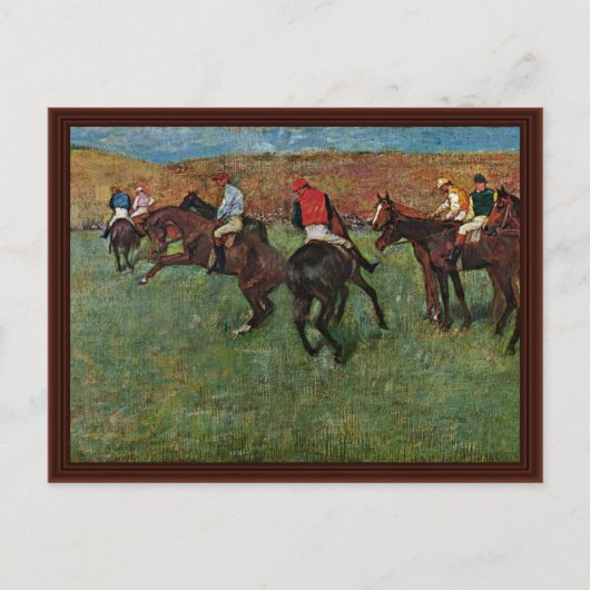 Paardenras voor aanvang door Edgar Degas Briefkaart (Voorkant)