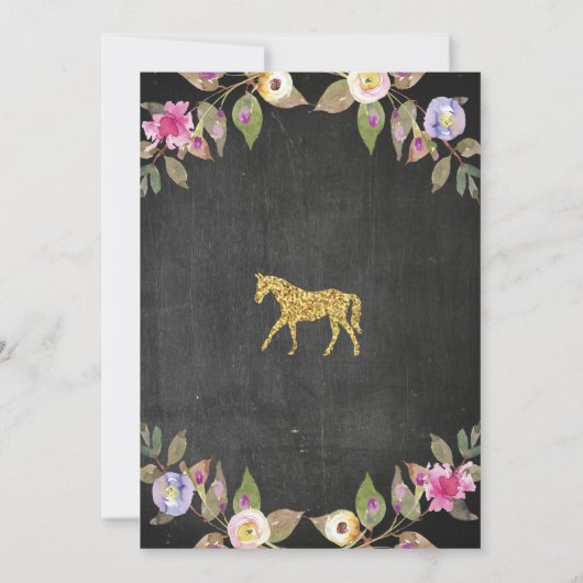 Paardenrendepartij nodigt uitnodiging tot uitnodig (Achterkant)