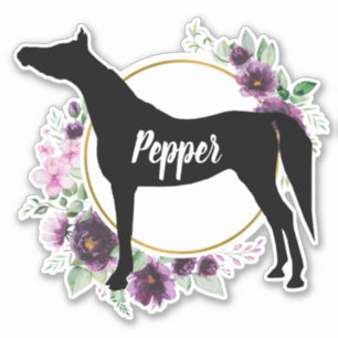 Paardenrennen Aangepaste naam Floral Sticker