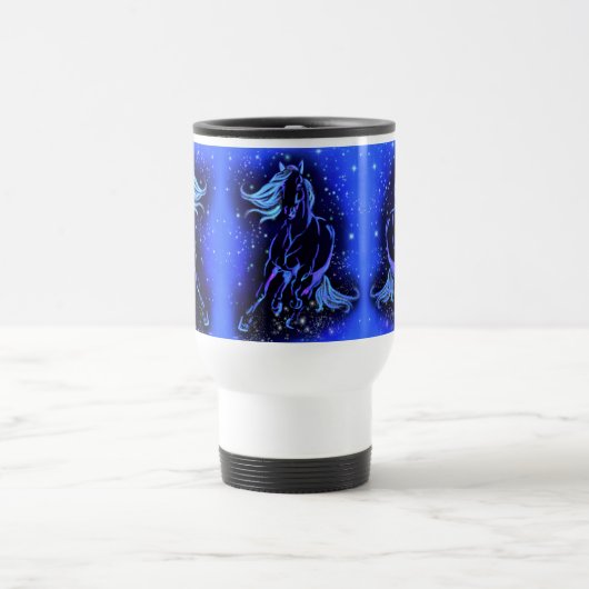 Paardenrennen bij Blue Sterrennacht Travel Mug Cad Reisbeker (Center)