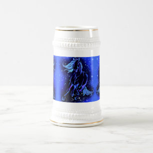 Paardenrennen bij de blauwe Sterrennacht bietensta Bierpul