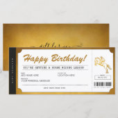 Paardenrennen Gold Gift Ticket Voucher (Voorkant / Achterkant)
