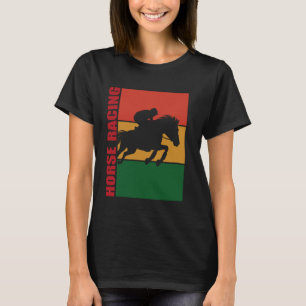 Paardenrennen Jockey Galopperend Paard Silhouet T-shirt