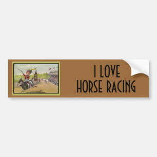 Paardenrennen op Thread Spools Bumpersticker