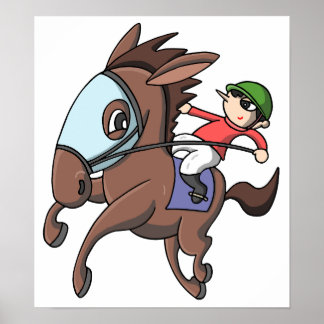 Paardenrennen. Poster