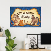 Paardenrennen van cowboy rodeo poster (Thuiskantoor)