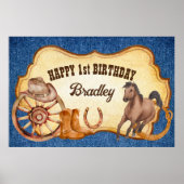 Paardenrennen van cowboy rodeo poster (Voorkant)