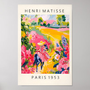 Paardenrenner Mexicaanse kunst, Floral platteland Poster