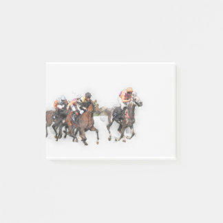 Paardenrensport jockeys wedstrijden paarden post-it® notes