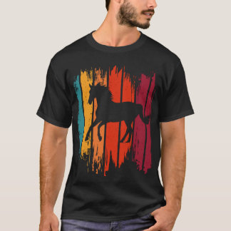Paardenretro bij zonsondergang t-shirt