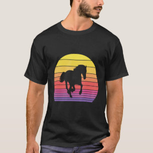 Paardenretroflector , druk 60s 70s Zonnegesetanim T-shirt