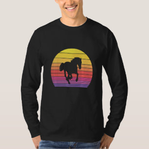 Paardenretroflector , druk 60s 70s Zonnegesetanim T-shirt