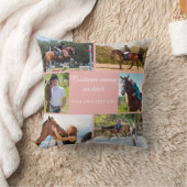 Paardenrijder Fotocollage Roze Custom Kussen (Deken)