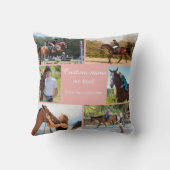 Paardenrijder Fotocollage Roze Custom Kussen (Achterkant)
