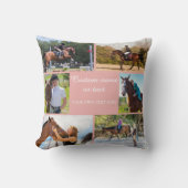 Paardenrijder Fotocollage Roze Custom Kussen (Voorkant)