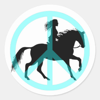 Paardenrijder met het symbool Koel Ronde Sticker
