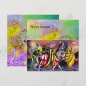 PAARDENRIJDERS IN DE NACHT,geel paars groen vonken Kaart (Voorkant / Achterkant)