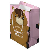 Paardenroze Baby shower Medium Cadeauzakje (Achterkant Gekanteld)