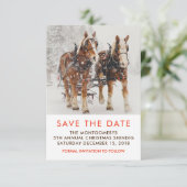 Paardenschaal met hoge kerstscène sparen de datum save the date (Staand voorkant)