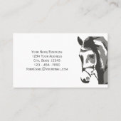 Paardenschets en slingerbit in grijs visitekaartje (Achterkant)