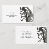 Paardenschets en slingerbit in grijs visitekaartje (Voorkant / Achterkant)