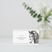 Paardenschets en slingerbit in grijs visitekaartje (Staand voorkant)