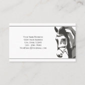 Paardenschets en slingerbit in grijs visitekaartje (Achterkant)