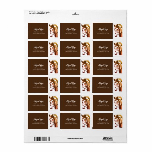 Paardenschets in grijs en wit adres etiket (Full Sheet)